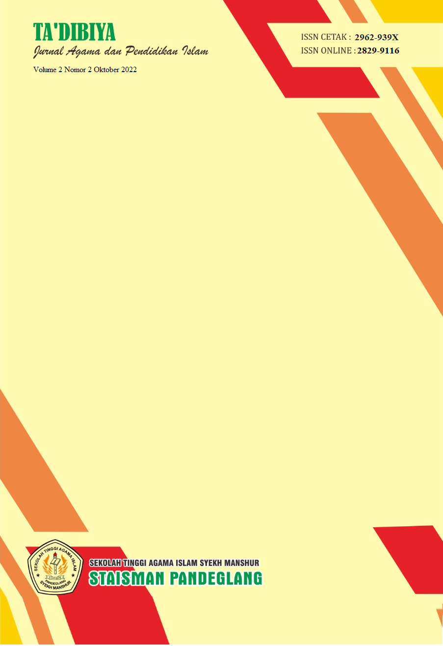 					Lihat Vol 6 No 1 (2026): Ta'dibiya: Jurnal Agama dan Pendidikan Islam
				